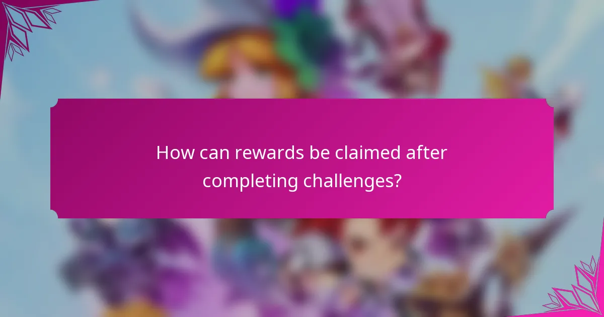 How can rewards be claimed after completing challenges?