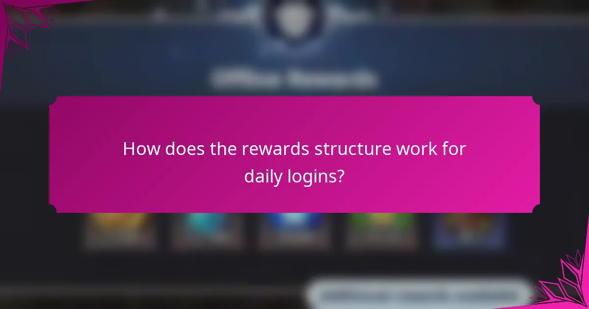 How does the rewards structure work for daily logins?