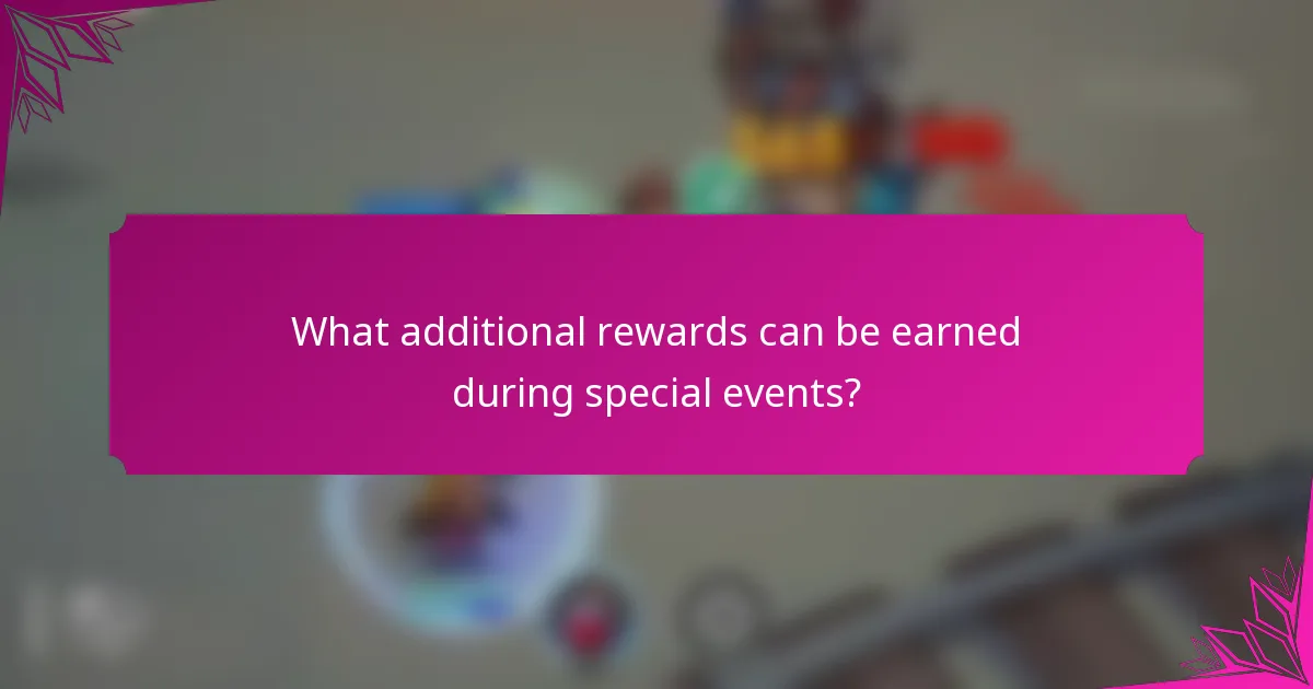 What additional rewards can be earned during special events?