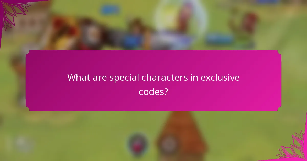 What are special characters in exclusive codes?