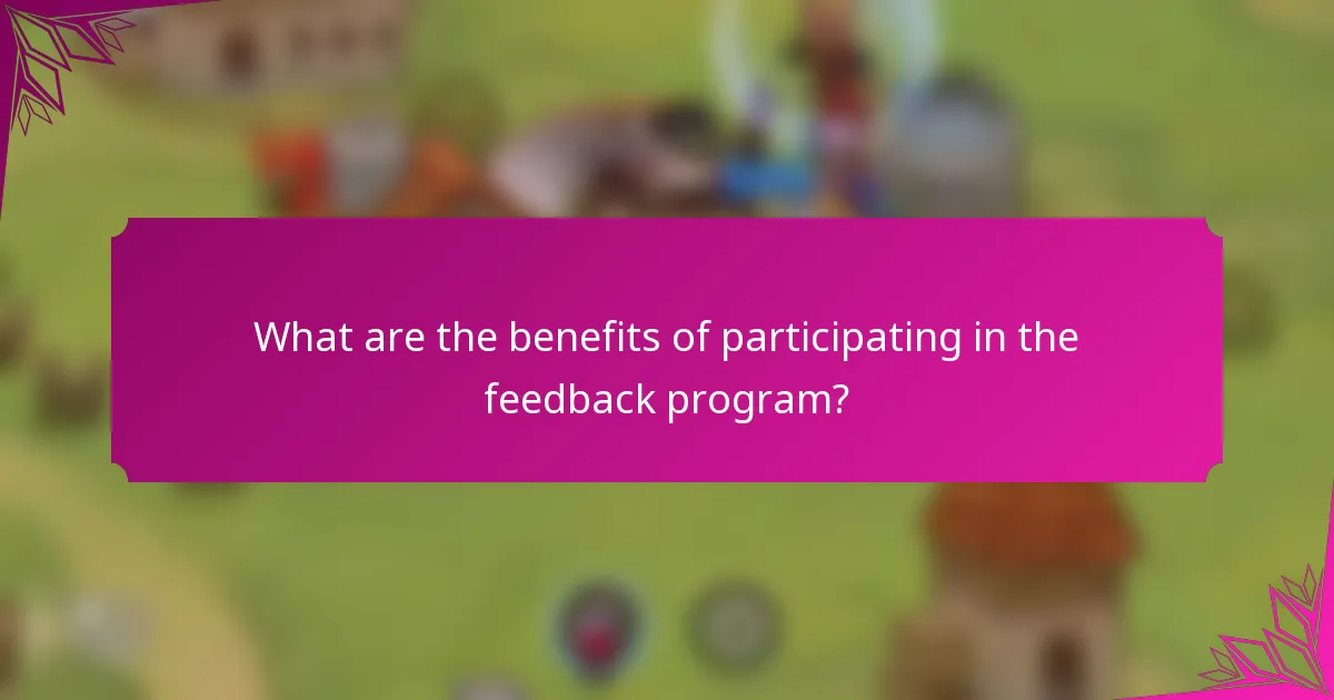 What are the benefits of participating in the feedback program?