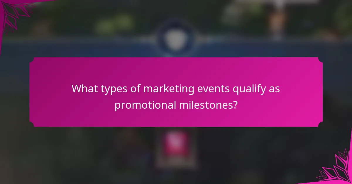 What types of marketing events qualify as promotional milestones?